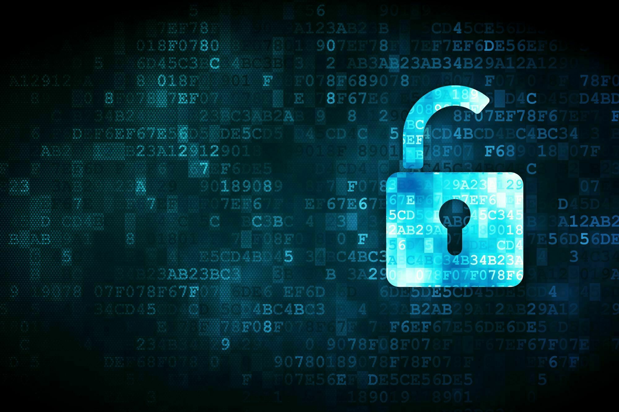 Privacy concept: Opened Padlock on digital background Picture