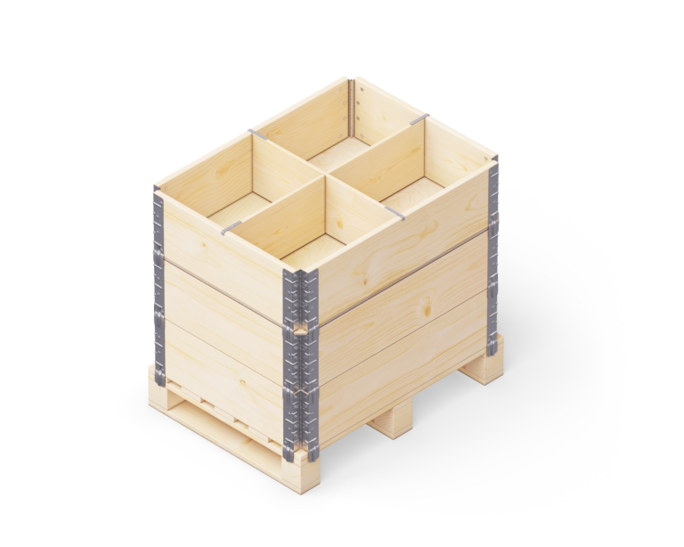 Dividers-Pallet + 3 pallet collars + lid – 80×60 (00000)