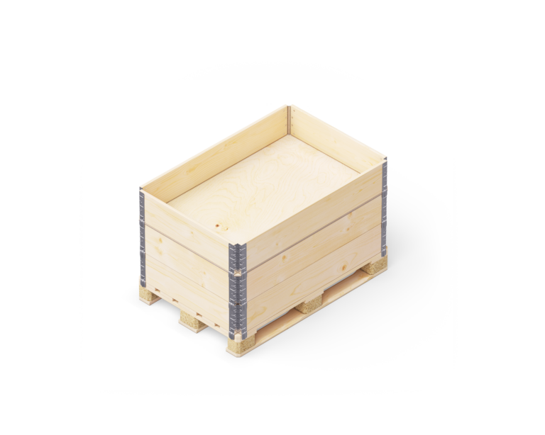 Pallet + 3 pallet collars + lid – 120×80 (00000)