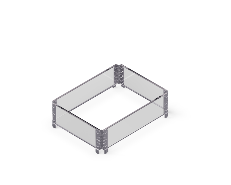Pallet collar with transparent plastic wall (4 plastic sides)-80×60 (00000)